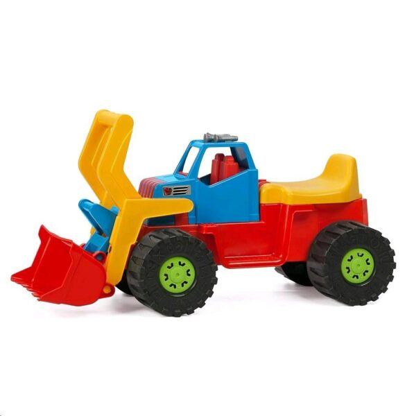 Loopauto graafmachine - blauw bouwvoertuig 74 cm - Afbeelding 4