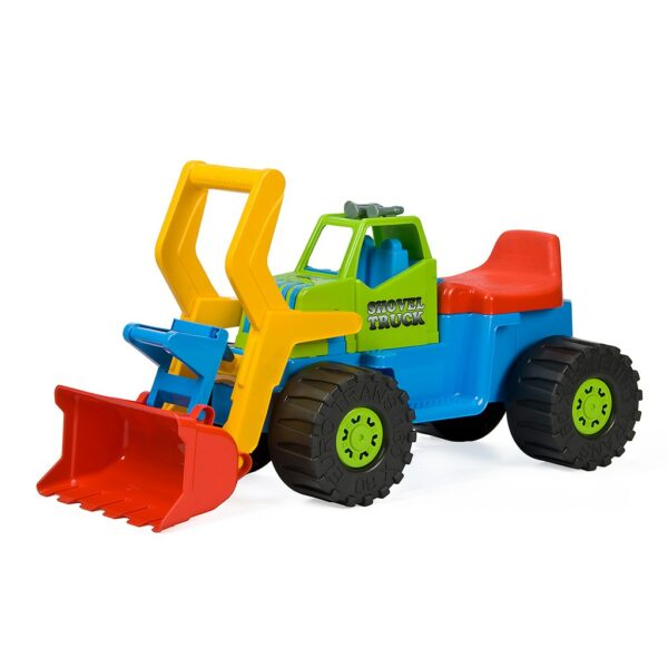 Loopauto graafmachine - groene speelgoedtractor 74 cm - Afbeelding 2