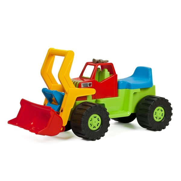Loopauto graafmachine - groene speelgoedtractor 74 cm - Afbeelding 4
