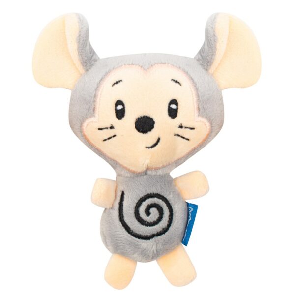 Kinderwagenketting Pluche Muis Uil Rammelaar Grijs Beige - Afbeelding 2