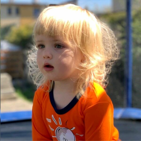 Baby bodysuit - Katoen - Oranje - Met korte mouwen - Gloeilamp print - Afbeelding 3