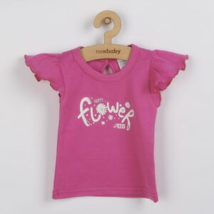 2-delig setje - T-shirt met rimpelmouwen - Bloemenmotief