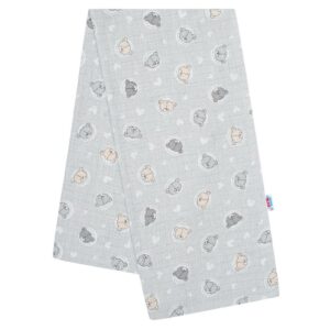 Hydrofiele Luier 70x80 cm - Grijze Doek met Beertjes