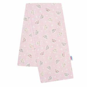 Hydrofiele Luier 70x80 cm - Roze met Beertjesprint