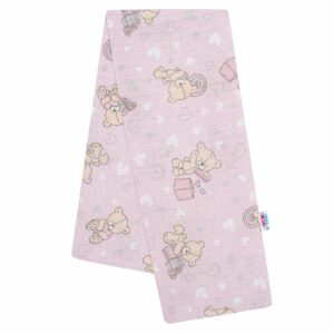 Hydrofiele Luier 70x80 cm - Roze met Teddyberen