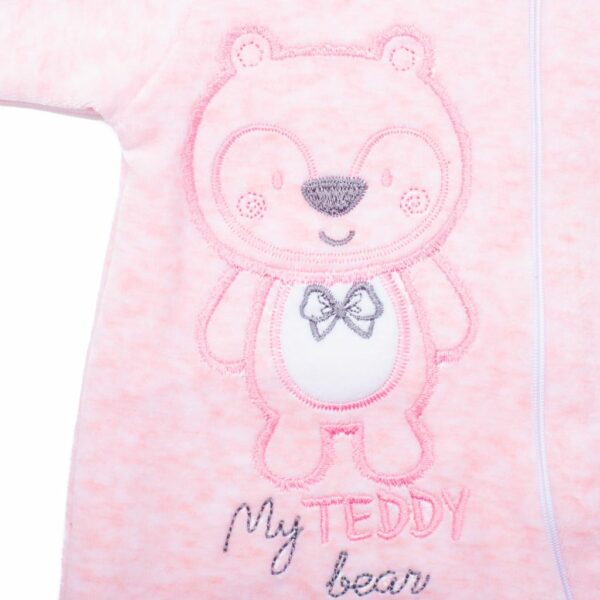 Pyjama - Jumpsuit met Capuchon - Teddybeer Afbeelding - Roze - Afbeelding 2