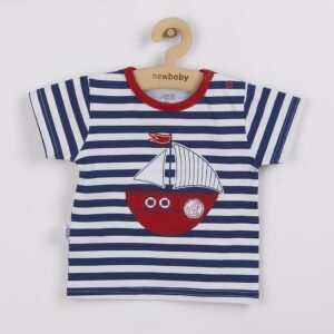 Baby set - T-shirt en korte broek - gestreept en effen rood