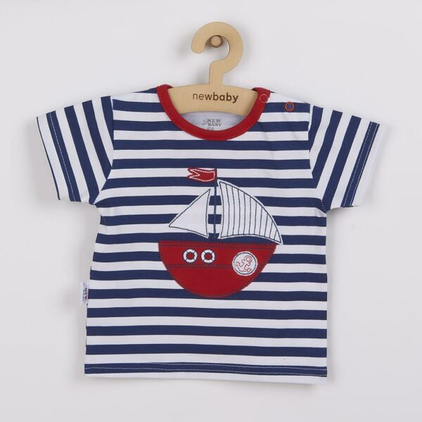 Baby set - T-shirt en korte broek - gestreept en effen rood
