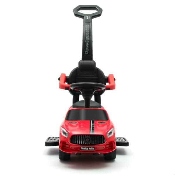 Kinderloopauto - Glanzend rood - Ergonomische duwstang