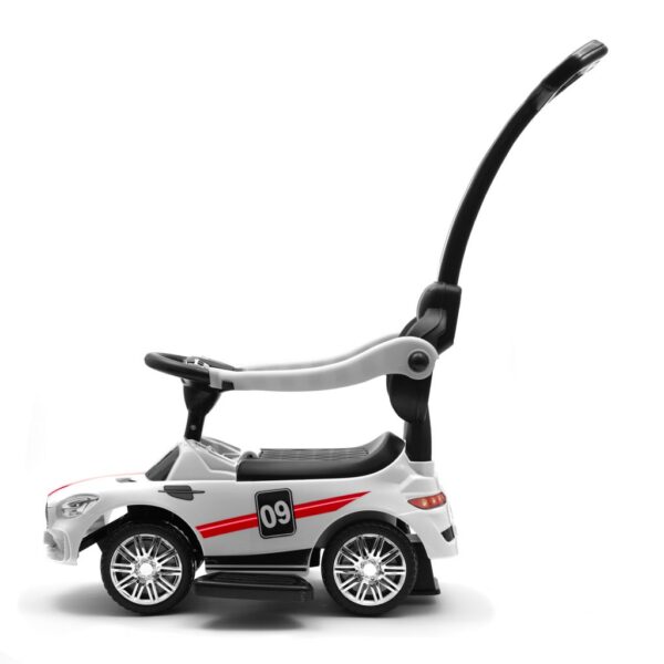Sportieve witte racewagen met duwstang - Afbeelding 3