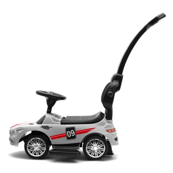 Sportieve witte racewagen met duwstang - Afbeelding 4