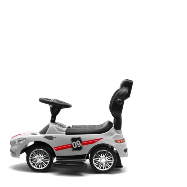 Sportieve witte racewagen met duwstang - Afbeelding 5