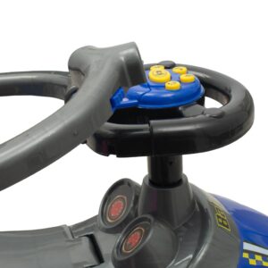 Raceauto met Duwstang - Blauwe Loopauto voor Peuters