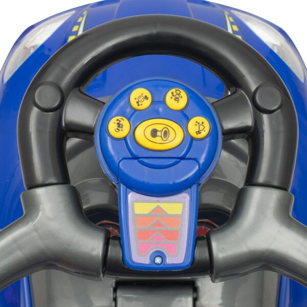 Raceauto met Duwstang - Blauwe Loopauto voor Peuters - Afbeelding 3