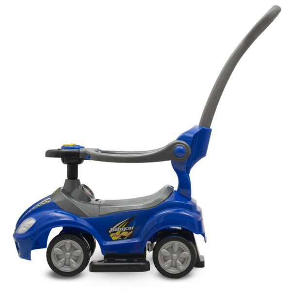 Raceauto met Duwstang - Blauwe Loopauto voor Peuters - Afbeelding 5