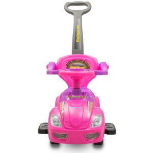 Roze Peuterauto - Kinderloopauto Met Duwstang