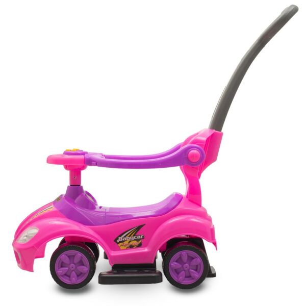 Roze Peuterauto - Kinderloopauto Met Duwstang - Afbeelding 3