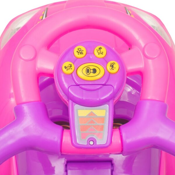 Roze Peuterauto - Kinderloopauto Met Duwstang - Afbeelding 4