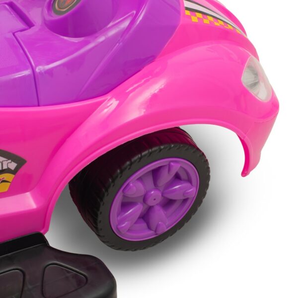 Roze Peuterauto - Kinderloopauto Met Duwstang - Afbeelding 5