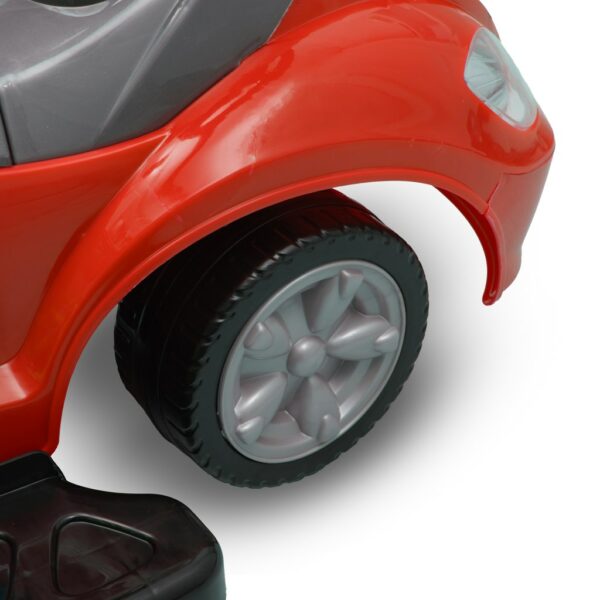 Loopauto Rood 3-in-1 met Duwstang en Veiligheidsbeugel - Afbeelding 2