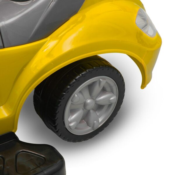 Loopwagen Gele Sportwagen 3-in-1 met Stuur en Klaxon - Afbeelding 2
