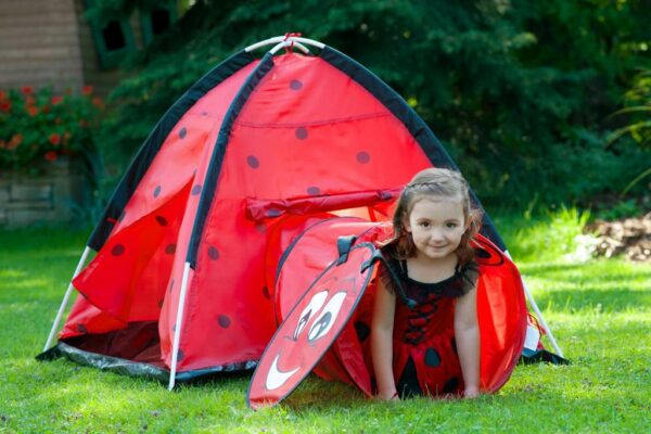 Kindertent Lieveheersbeestje Rood met Tunnel - Afbeelding 4