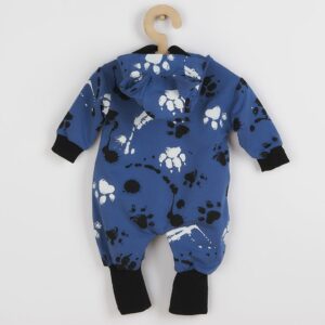 Baby jumpsuit - Hoofddoek met oortjes - Katoen - Blauw
