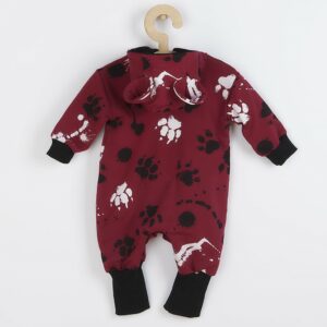 Overalls - Kap met Oortjes - Donker Bordeauxrood - Maat 62 (3-6 maanden)