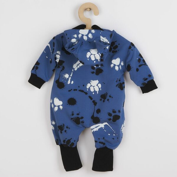 baby overall - blauwe jumpsuit - met capuchon en oortjes
