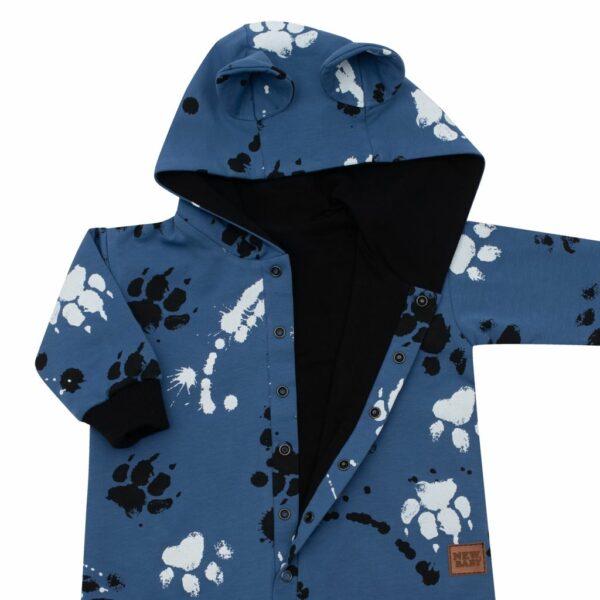 Overals - blauw met verfspetters - capuchon met oortjes - Afbeelding 2