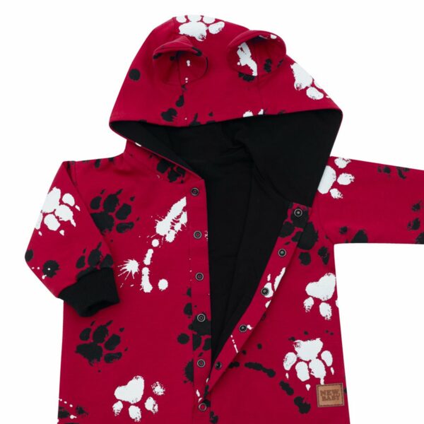 Overalls - Katoenen kinderonesie - Bordeauxrood met verfspatten - Afbeelding 2