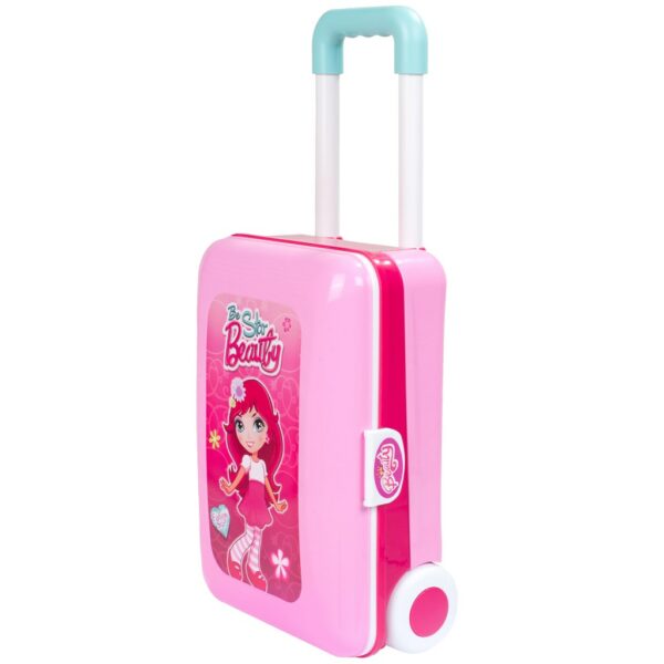 Roze Kinderkaptafel met Spiegel en Make-up Accessoires - Afbeelding 4