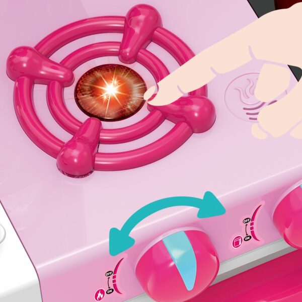 Roze Speelkeuken - Compact - Inclusief Speelgoedvoedsel - Afbeelding 2