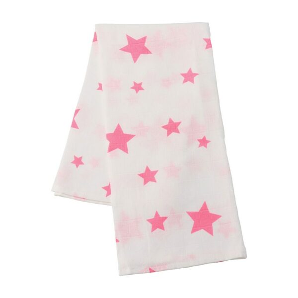 Katoenen Luiers 70x70 cm - 4 Stuks - Roze met Stippen - Afbeelding 2