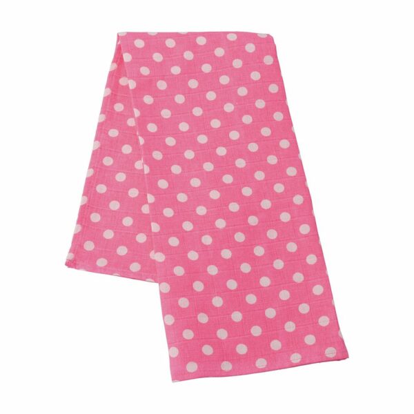 Katoenen Luiers 70x70 cm - 4 Stuks - Roze met Stippen - Afbeelding 3