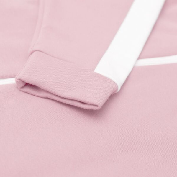 Baby jumpsuit - Roze met capuchon - Rits aan de voorkant - Afbeelding 3