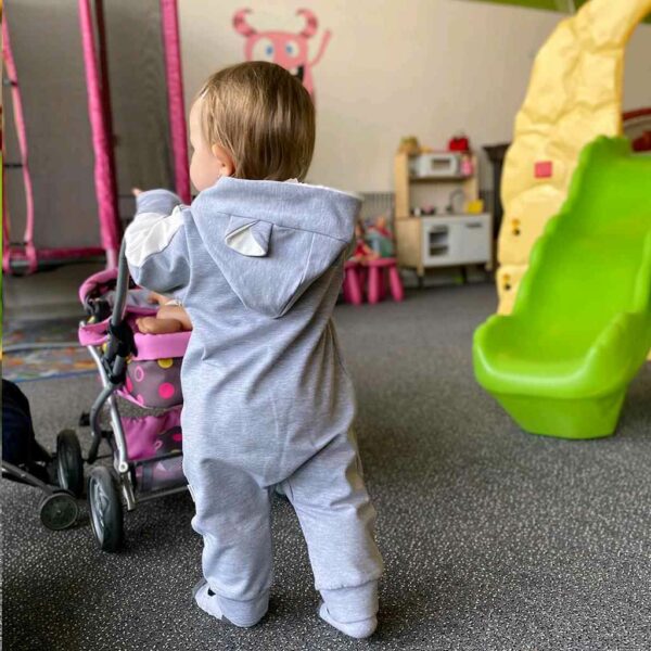 Baby Jumpsuit - blauw - maat 92 (18-24 maanden) - met capuchon en oren - Afbeelding 4