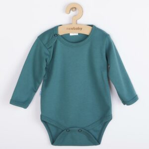 Baby bodysuit - lange mouwen - maat 62 - effen groen - 100% katoen