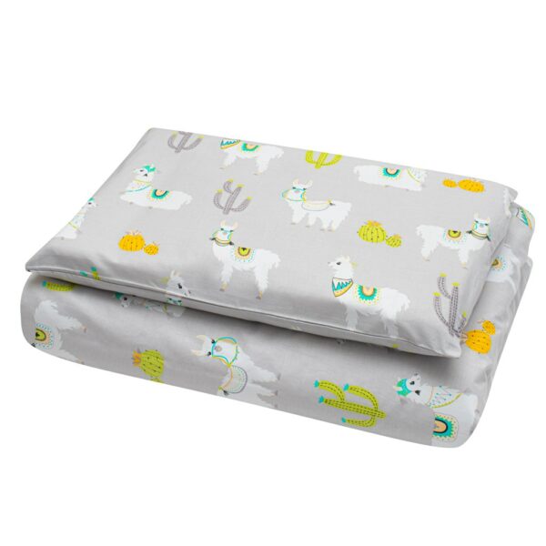 3-delige Baby Bedding - Llama Grijs/Geel - 100x135 cm - Afbeelding 4