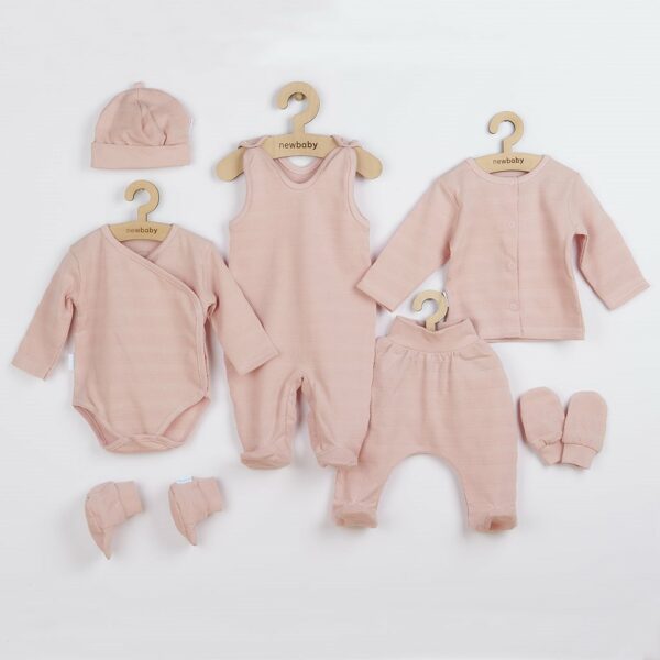 Babykleding - 7-delige set - Roze - 100% katoen - Muts