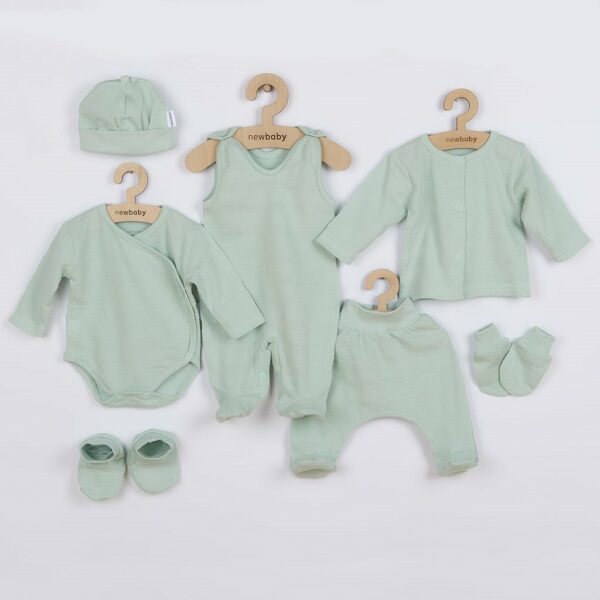 Babykleding - 7-delige set - Mints kleur - Katoen - Maat 56 (0-3 maanden)