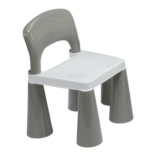 Kindermeubelset - Tafel en Stoelen - Wit met Grijs
