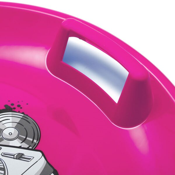 Felroze sneeuwslee met handgrepen en vrolijk design - Afbeelding 3