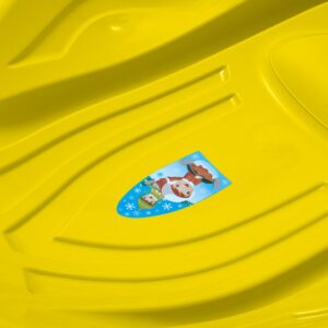 Gele kunststof slee - Kinderslee wintersport