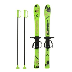 Kinder Ski Set 90 cm – Groen – Met Stokken & Binding – Vanaf 3 Jaar – Tot 30 kg