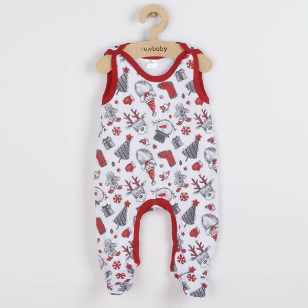 Mouwloze Jumpsuit - Kerstthema - Maat 56 (0-3 maanden)