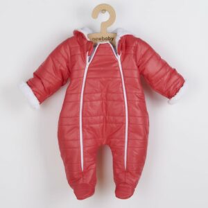 Winteroverall - Met capuchon - Rode kleur - Maat 68 (4-6 maanden)