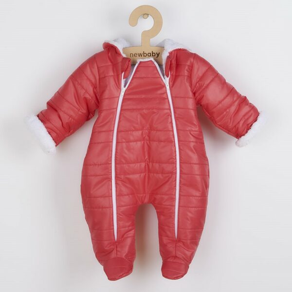 Baby Winterjumpsuit - Rood - Gewatteerd - Met Capuchon en Oortjes