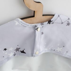 Babylongslab - lange mouwen - lichtgrijs - sterren en manen patroon