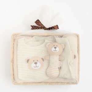 Baby Gift Set - 4-Piece - Biologisch Katoen - Beige - Jumpsuit